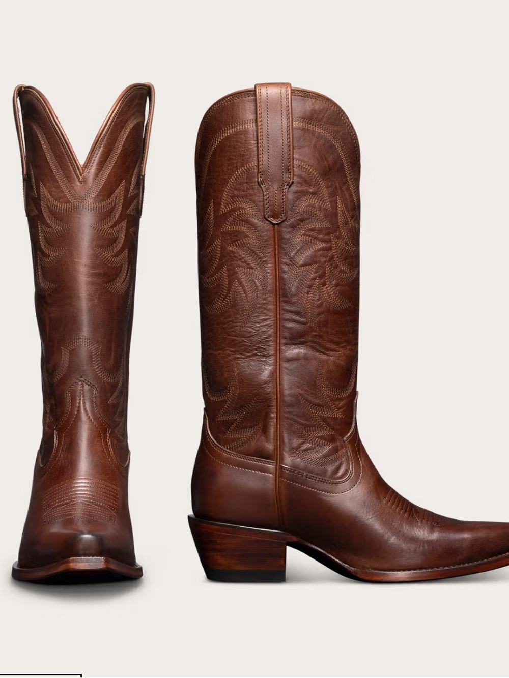 Tecovas Annie Sequoia Cowhide Brown Leather Western Cowboy Boots